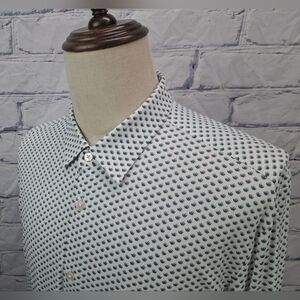 Hugo Boss White and Blue Casual Button Down Shirt